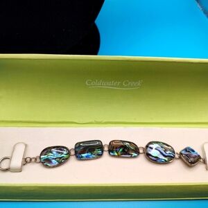 Coldwater Creek Abalone Inlay Bracelet with Toggle Closure.